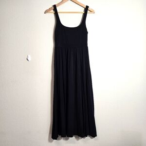 Aritzia Wilfred Black Assonance Midi Scoop Neck Sundress